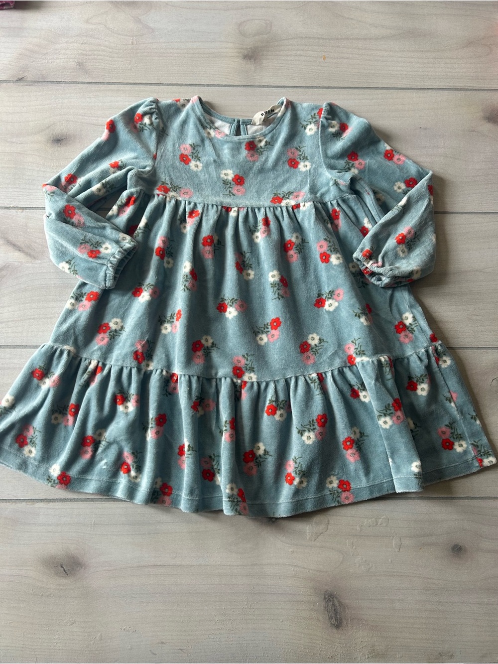 Mini Boden Floral Velour Dress